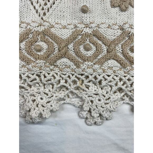 Vintage Express Tricot Sweater Womens Large Ivory Cream Long Sleeve Handknitted - Picture 8 of 16